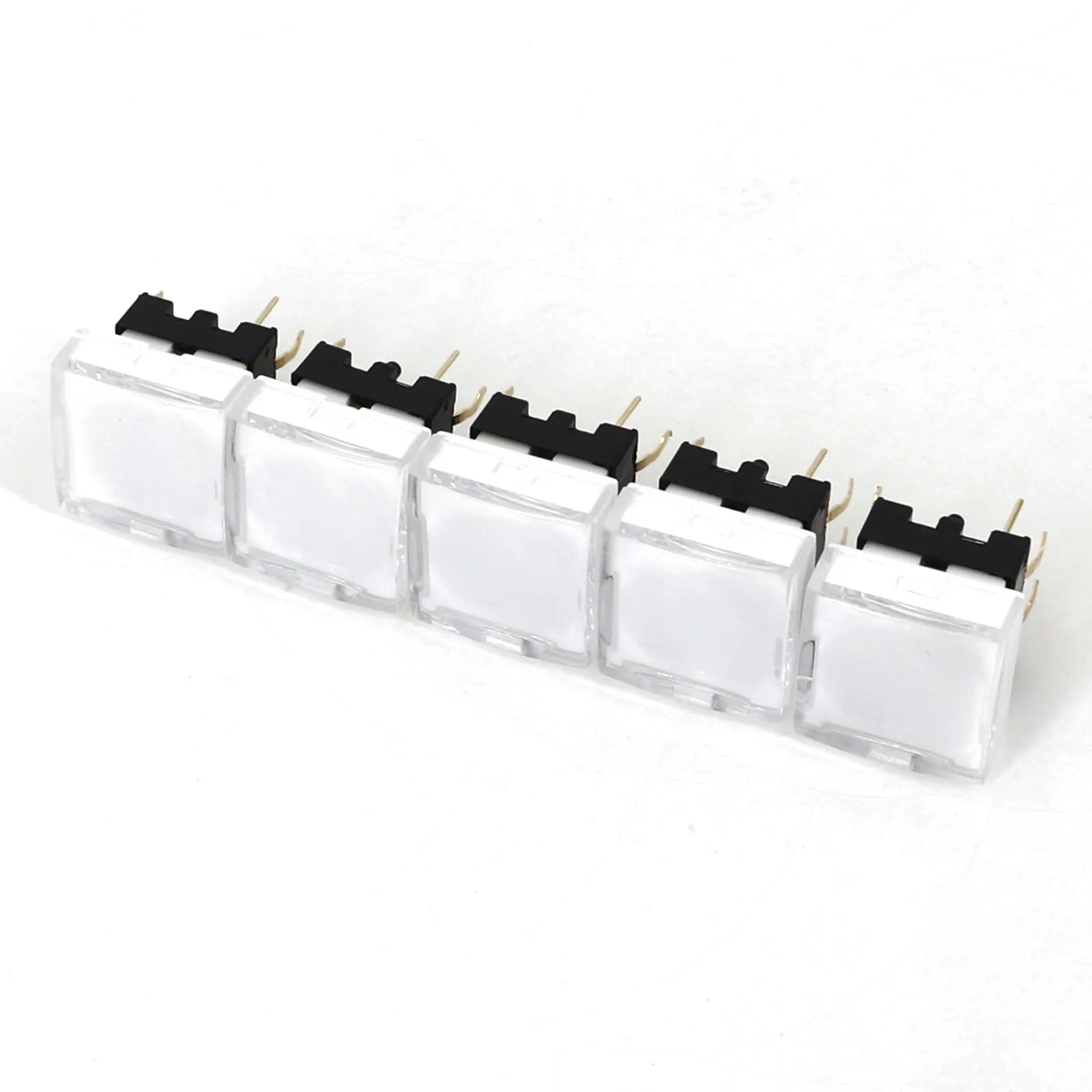 5 sztuk TS26-2 kwadratowy 15x15mm 6Pin z LED chwilowy SPST PCB przyciskowy przełącznik kliknięcia dla procesora wideo