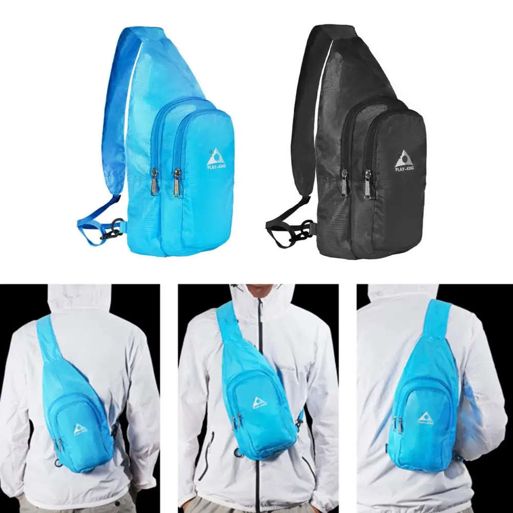 Foldable Mini Cross Shoulder Pack Compact Size Polyester Space Saving Packable Chest Sling Bag for Lady