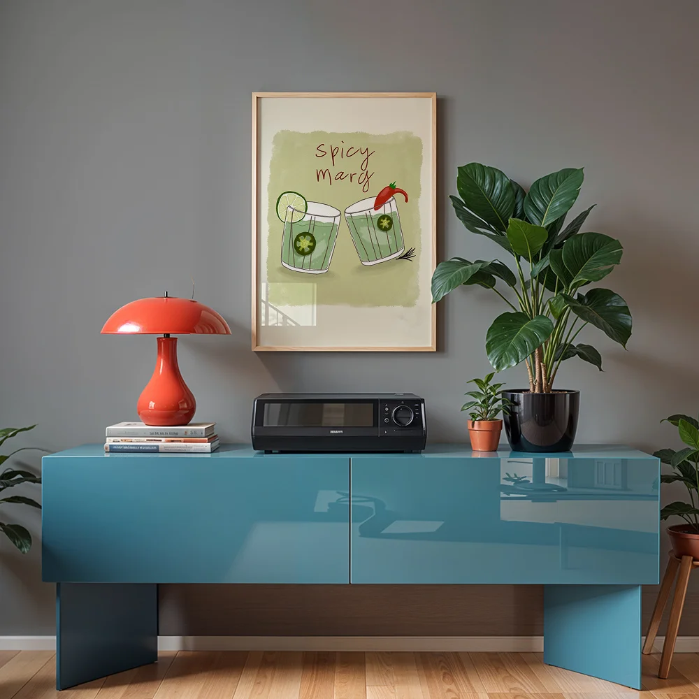 Simple Hand Drawn Cocktail Canvas Poster Wall Art, Wall Decoration For Dining Bar And Living Room, Modern Home Ornaments