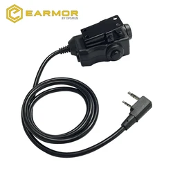 Original EARMOR M51 PTT Adapter Airsoft Tactical Headset Kenwood(for baofeng) Plug Tactical Headset Accessory