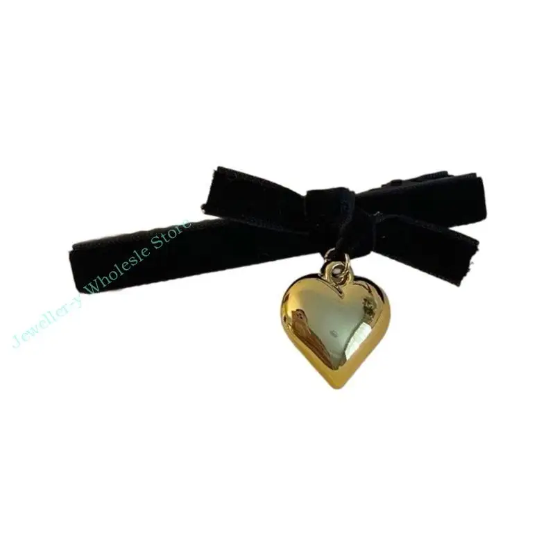 

R7UF Hair Barrettes Heart Pendant Hairpin Fashion Hair Accessories for Daily Party