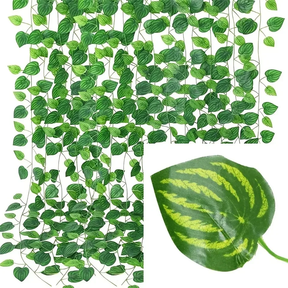 4.4/11M Kunstplant Groene Klimopblad Garland Fake Plant Creeper Opknoping Wijnstok Outdoor DIY Tuin Muur bruiloft Home Decor