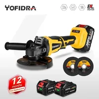 Yofidra 125mm Brushless Angle Grinder For Makita 18V Battery 12000Rpm 3 Gears M14 Cordless Electric Impact Grinding Power Tool