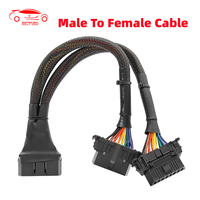 16pin OBD2 Male To Dual Female Converted Cable OBD 2 Y-Cable Car Diagnostic auto Tool OBD 2  auto Tool Connector
