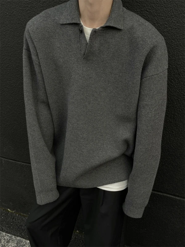 

Ay High-densi Thiened с воротником в стиле ретро, мужской трикотаж, зимний американский винтажный свитер, топ премиум-класса