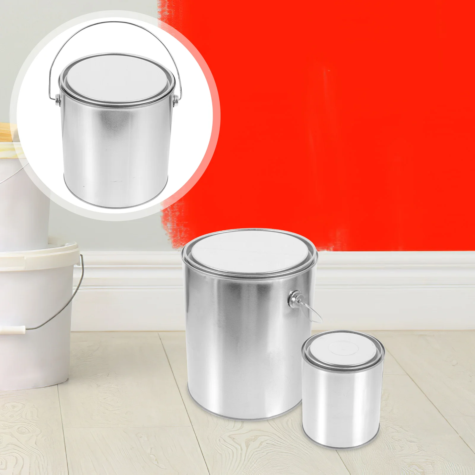 

Paint Bucket Storage Containers Metal with Handle Commercial Mop Seal Tinplate Pails Paints