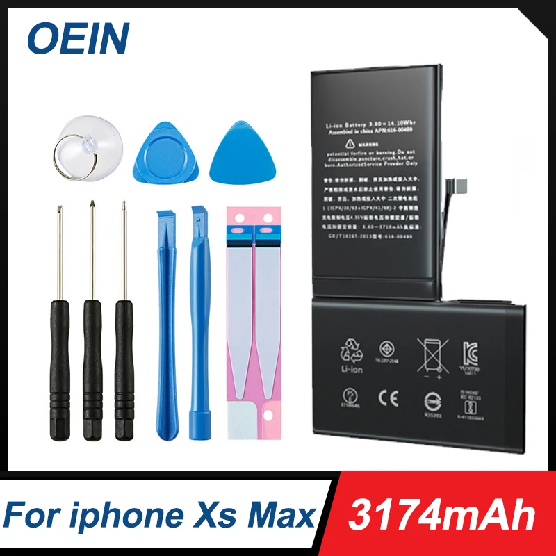 

Аккумулятор OEIN для телефона iPhone XS MAX XSMAX с бесплатным набором инструментов, 3174 мАч