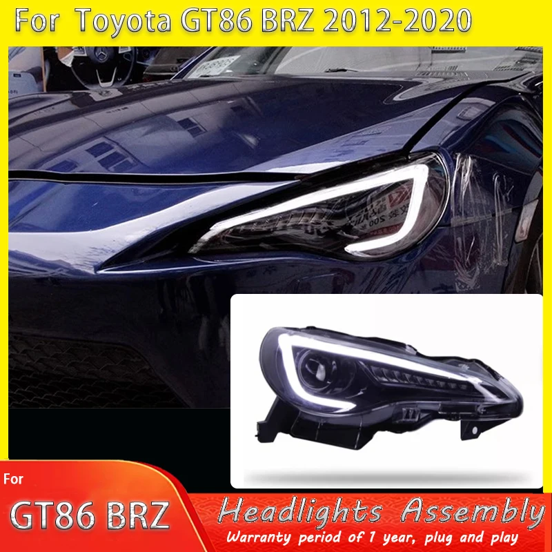

2pcs Car Headlight Assembly For Toyota GT86 BRZ 2012-2020 LED Flowing Water FlickerHead Lamp DRL Headlights Plug and Play