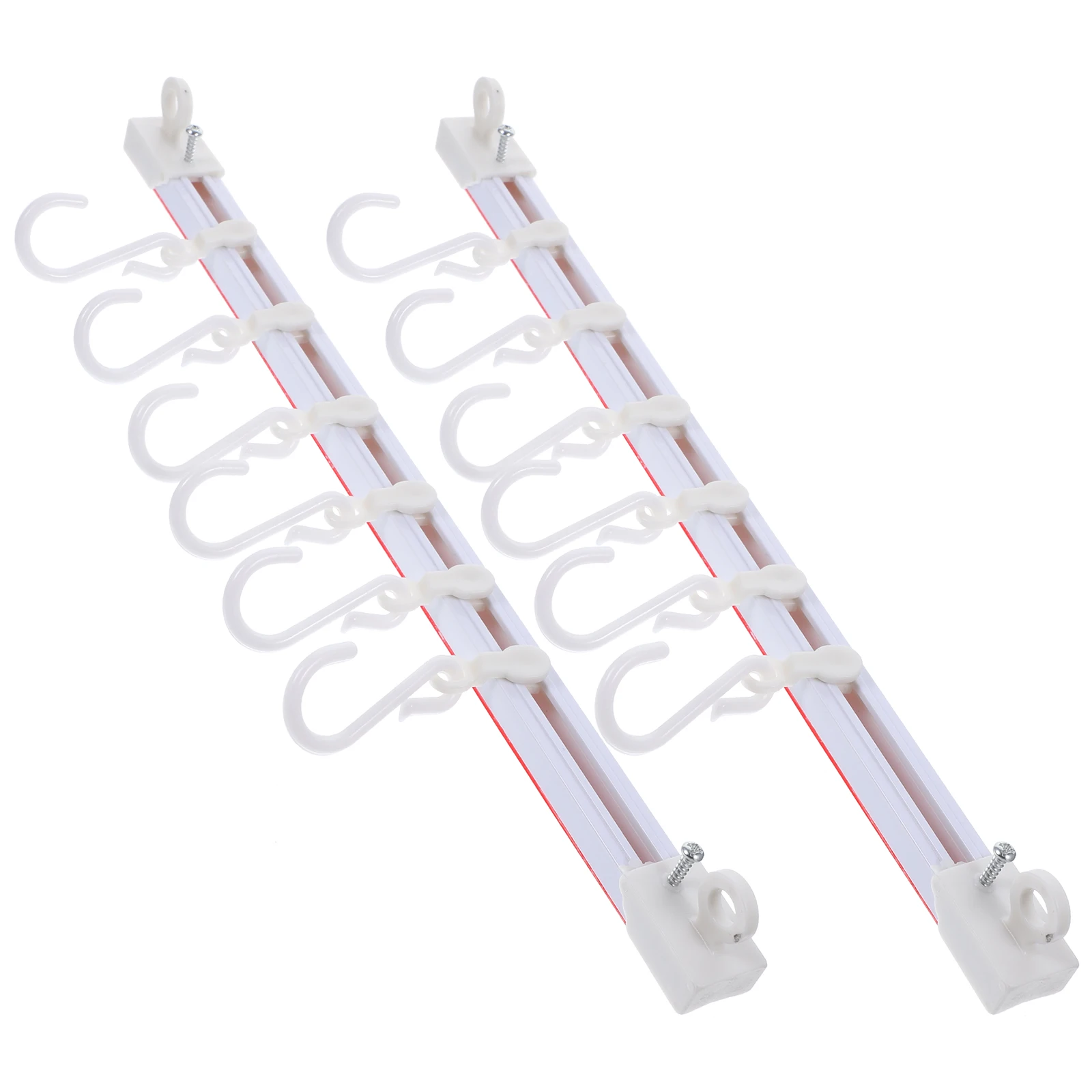 

2 Hooks Kitchen Storage Organizer 30CM Adhesive Wall Sliding Hooks Rack for Utensils Pans Clothes Towels Bathrooms Balconies