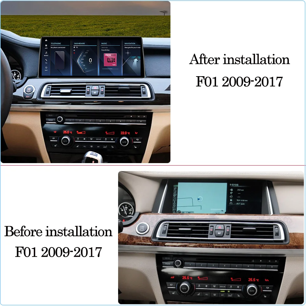 الترا ضيق أندرويد 14 كوالكوم wireles Carplay راديو السيارة لتحديد المواقع والملاحة لسيارات BMW 7 سلسلة F01 F02 2009-2017 NBT مشغل وسائط متعددة