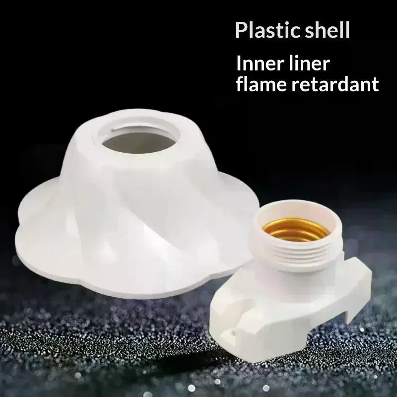 Rose Shaped Pendant Lamp Holder Minimalist White Fixed Base Socket Base Ceiling Wall Light Base Holder E27