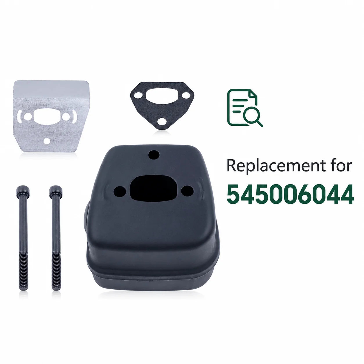 Exhaust Muffler Bolt Gasket Bracket Cooling Pan Kit for Husqvarna 136 141 142E 137 36 41 LE 545006044 530069415 Chainsaw Parts