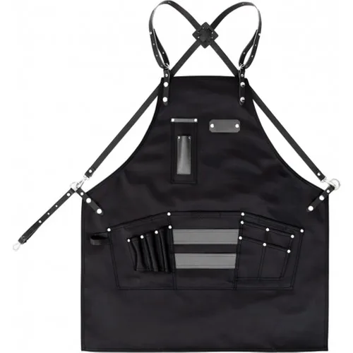 Medusa Forma Leather Shoulder Master Chef-Barista-Cook-Barber-Tattoo-Waiter Apron Gray