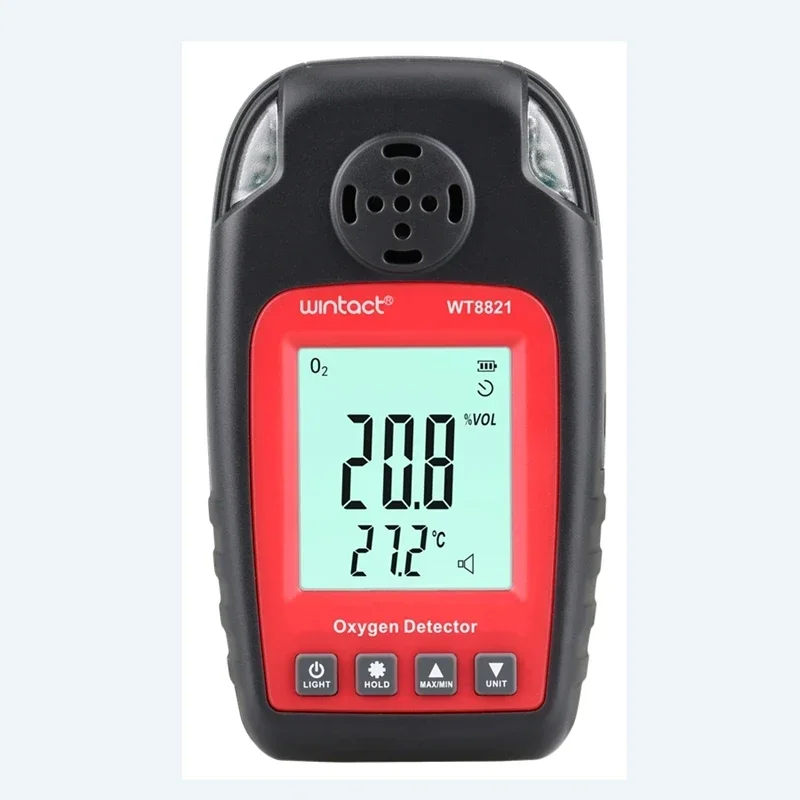 

2026 HEDAO WT8821 LCD Display Portable Oxygen Detector Gas Analyzer Sound Automotive Mini O2 Gas Temperature Monitor Oxygen