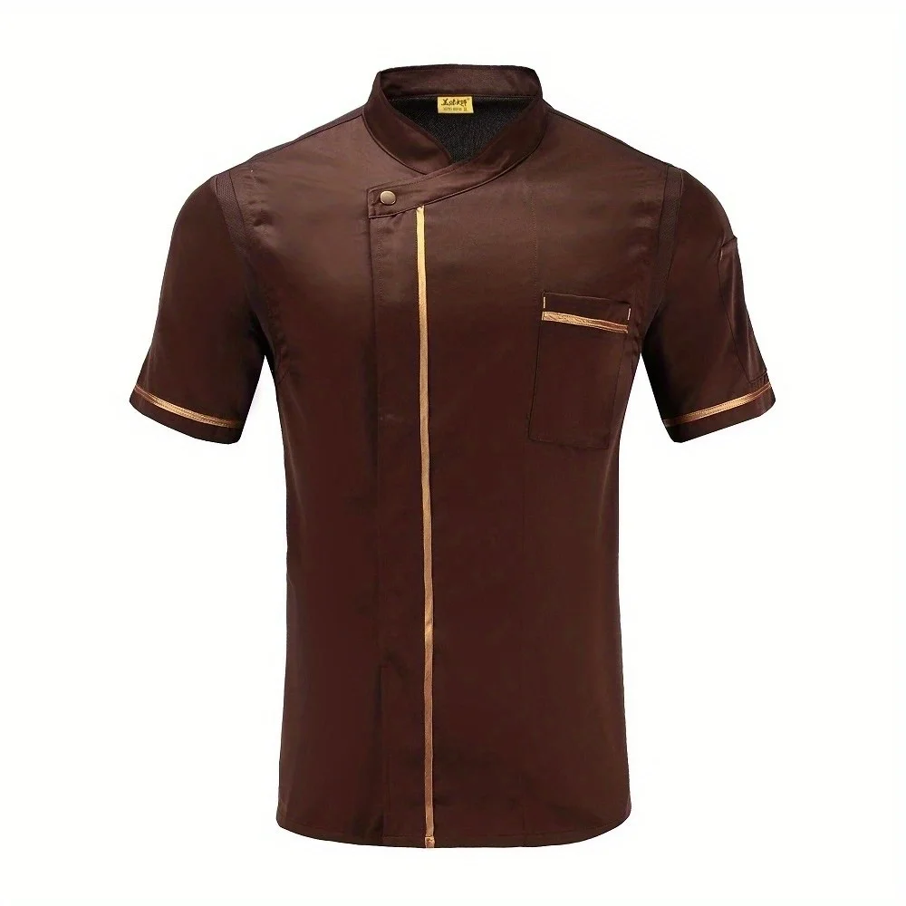 Top unisex con pannelli in rete, uniforme da ristorante di lusso per uomo e donna, perfetti per la cucina dell'hotel e l'Accademia culinaria