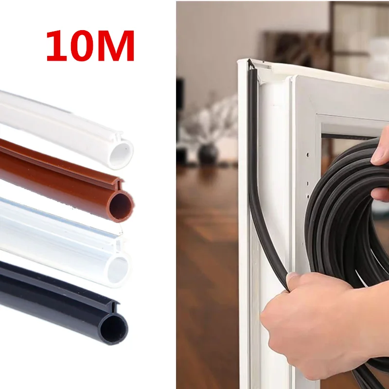 10M O Type Plastic Steel Door Window Block Sealing Weather Stripping Silicon Rubber Elastic Band Hollow Bulb Draft Stopper Magic