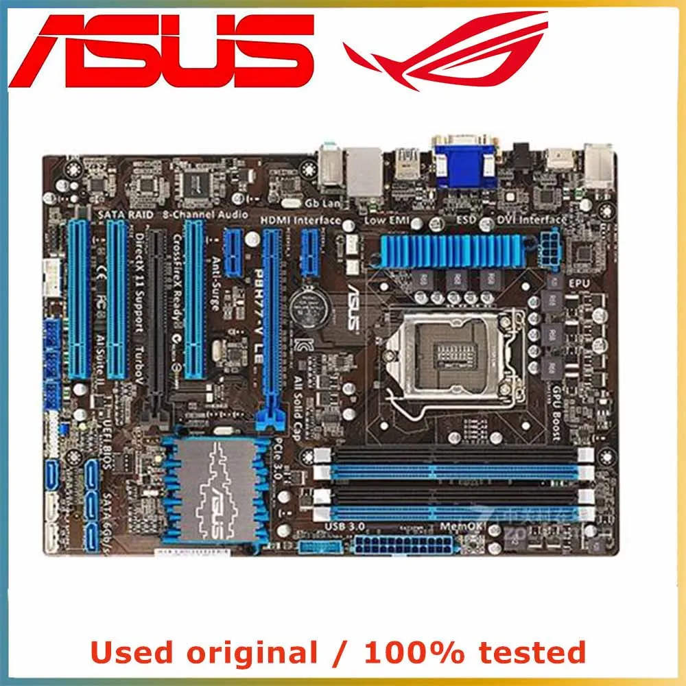 

For ASUS P8H77-V LE Computer Motherboard LGA 1155 DDR3 32G For Intel H77 P8H77 Desktop Mainboard SATA III PCI-E 3.0 X16