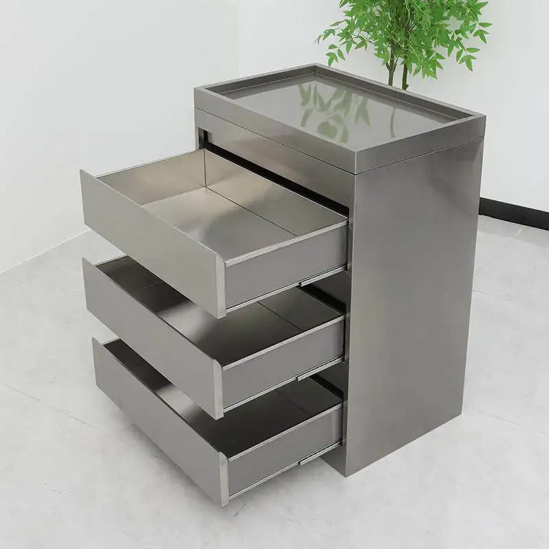 High-end barber shop pull stainless steel tool cabinet hair salon special perm and dyeing cabinet hairdressing shop tool table h