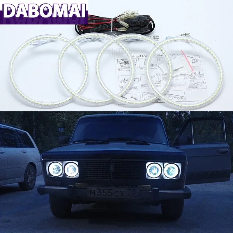 

Super Bright White Color 3528 SMD Led Angel Eyes Kit Daytime Running Light DRL for Lada Vaz 2106 1976 1997 1998 1999 2000 2001