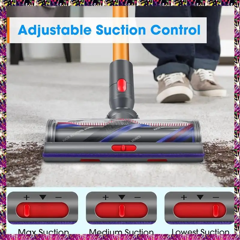 

FSLH Anti-Tangle Cleaner Head For Dyson V7 V8 V10 V11 V15 Vacuum Cleaner Spare Parts Efficient Household Cleaning Accessories