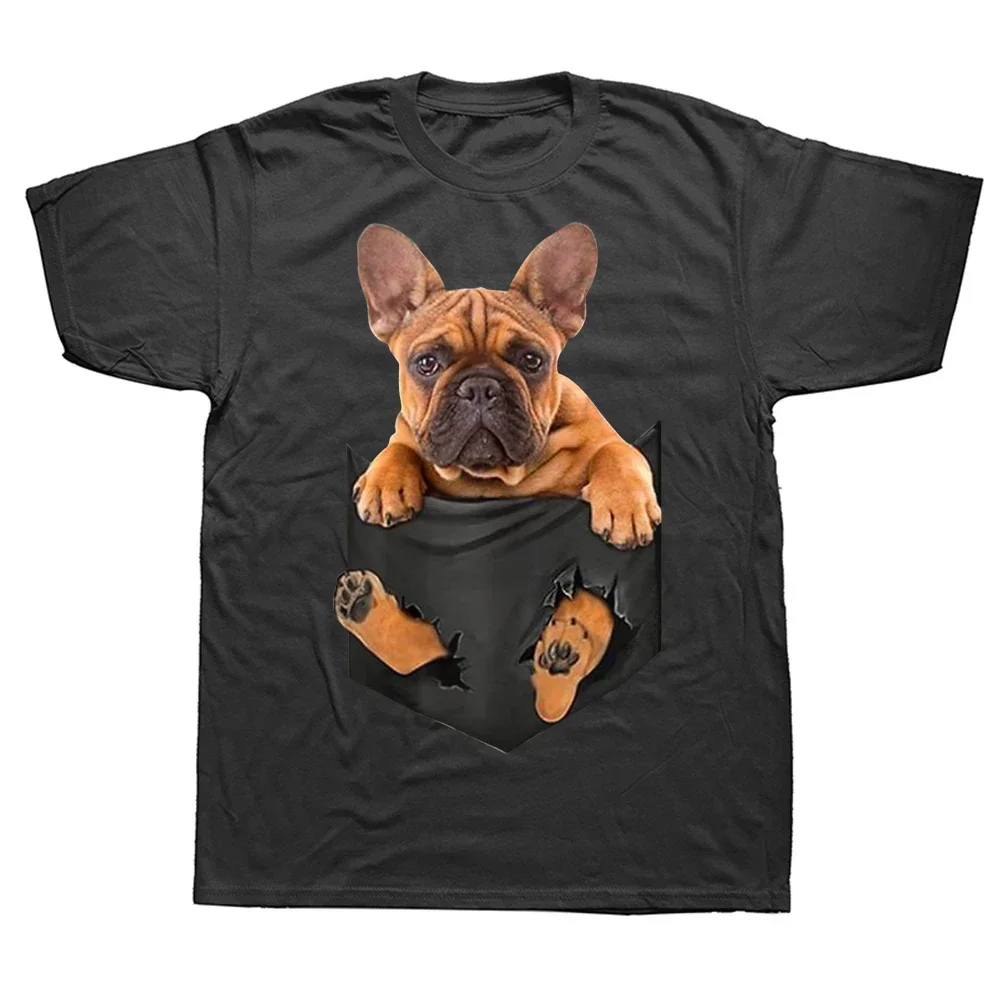 Graphic Cotton Streetwear Short Sleeve Birthday Gifts Summer Style T-shirt French Bulldog In a Pocket Dog T Shirts Mens Clothing