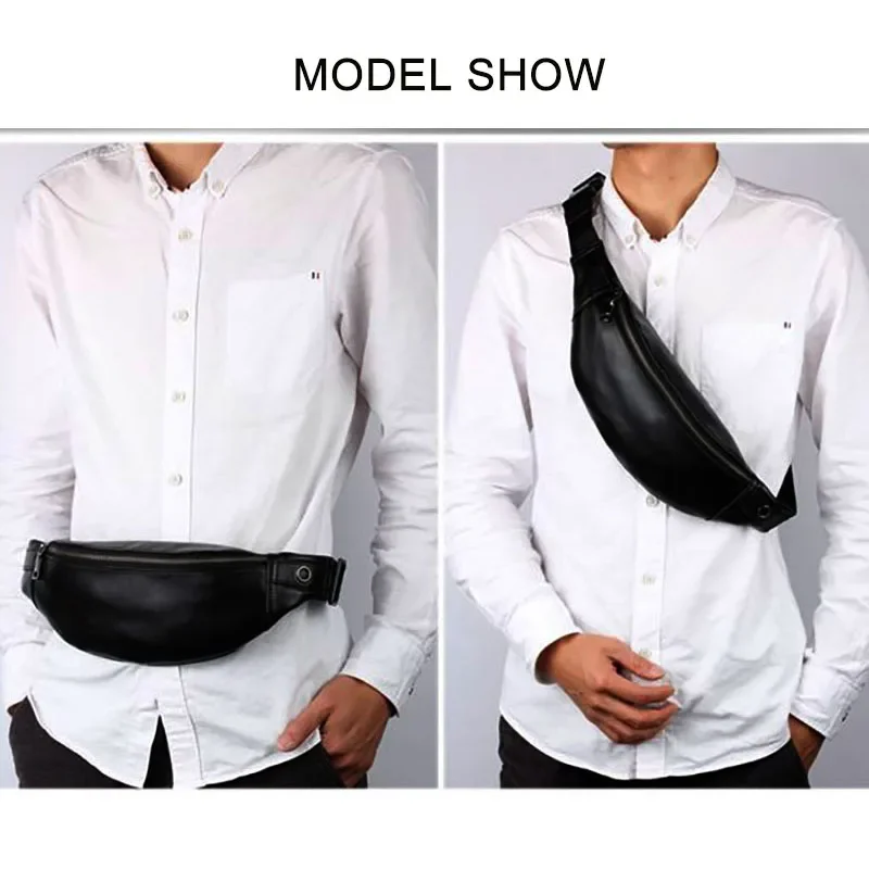 Luxury Leather Multi-functional Fanny Pack Waterproof Waistband Leisure Large Capacity Waist Bag Chest Bag for Men Banana Bags