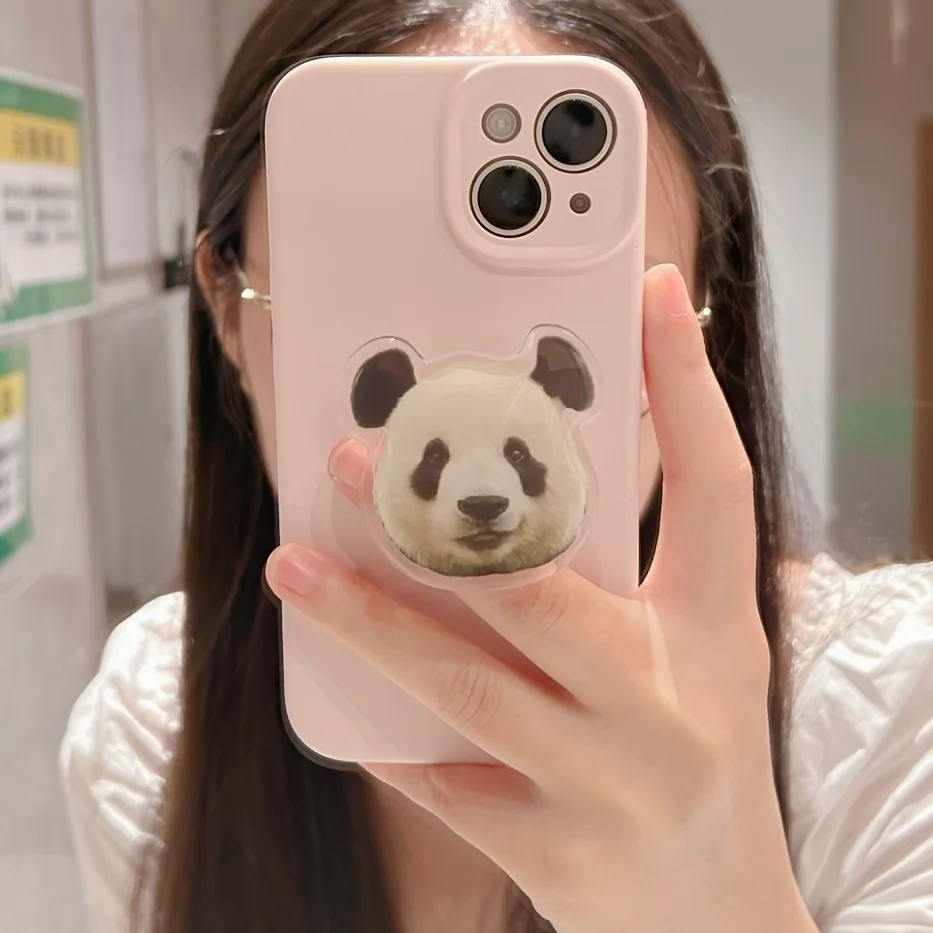 2PCS Cute Panda Phone Grip Cell Phone Bracket 360° Rotating Panda Phone Holder Menglan Feiyuan Phone Grip