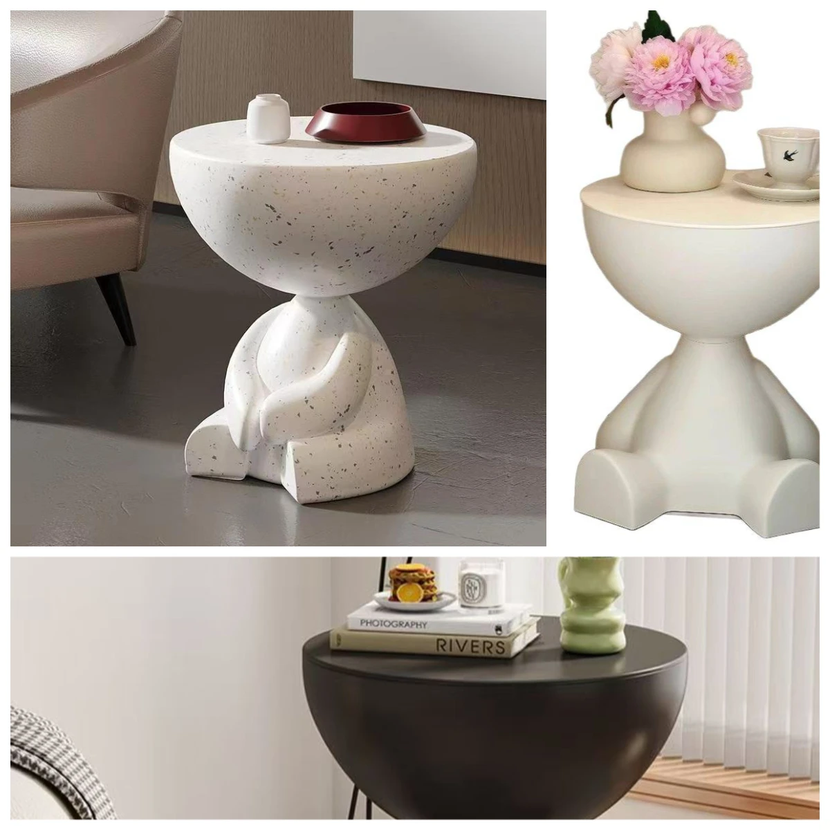 Cream Wind New Internet Celebrity Living Room Small Flat Head Coffee Table Creative Simple Plastic Edge Ins Wind Bedroom