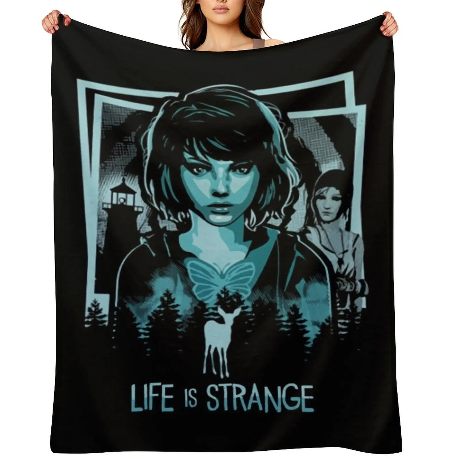 

Life is strange - Max collage Throw Blanket warm winter halloween Retros Plaid on the sofa Blankets