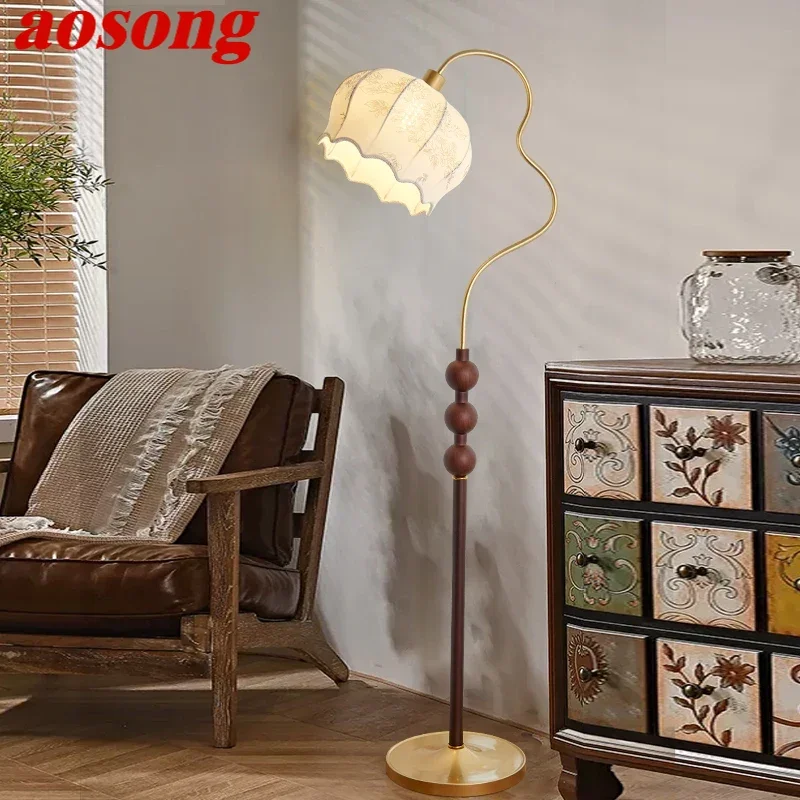 

AOSONG Contemporary Floor Lamp Retro Art Bedroom Living Room Beside The Sofa LED Villa Hotel Decorative Standing Light