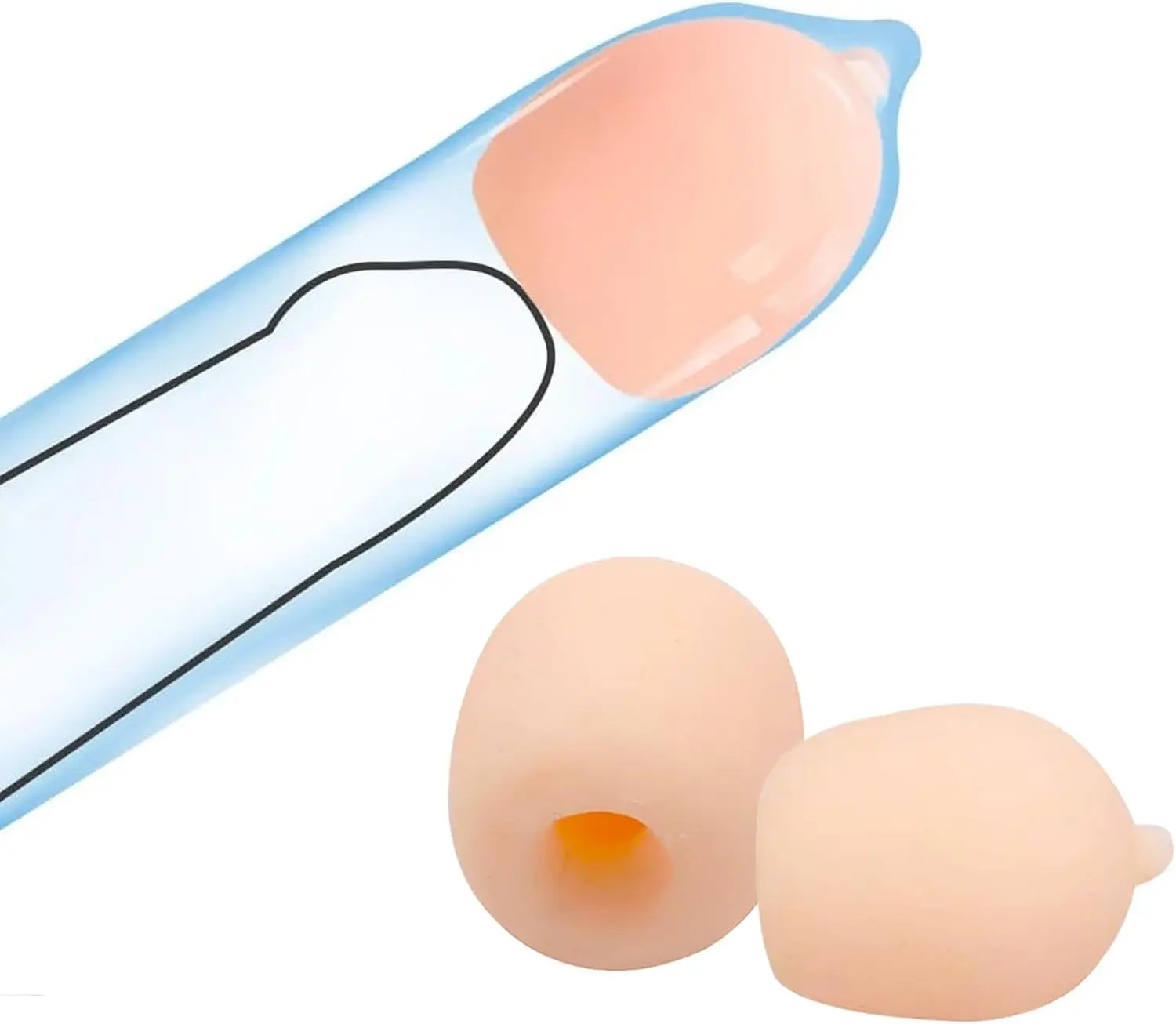 Extensor de pene, funda de silicona para pene, 2 uds., extensor de pene, bolas con condón, accesorio de funda para pene, Juguetes sexuales masculinos para adultos, punto G St