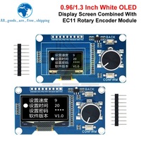 TZT 0.96/1.3 Inch OLED Display Module With Button EC11 Rotary Encoder IIC Interface LCD Screen For Arduino