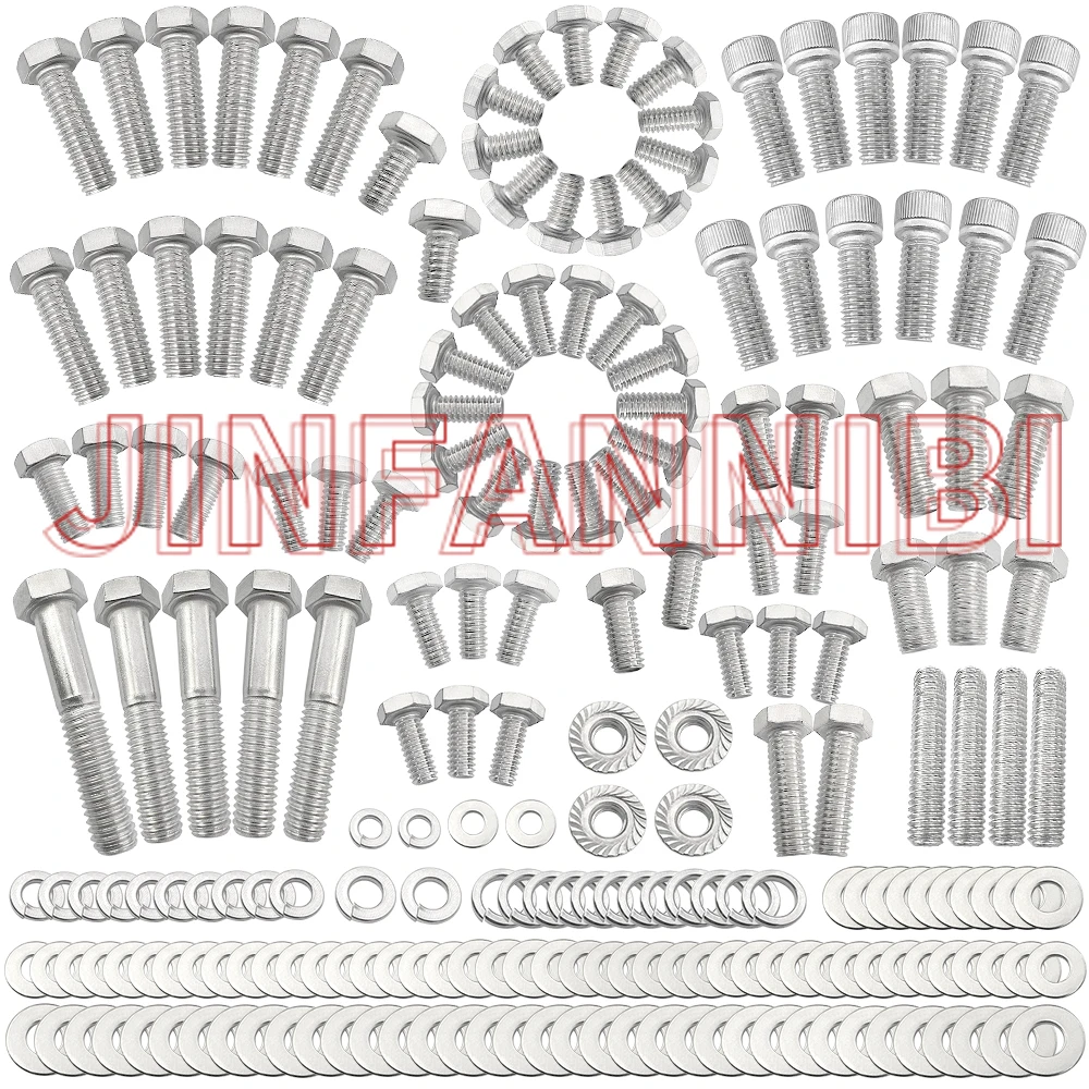

Stainless Steel Small Block Engine Hex Bolts Kit For Chevy 265 283 305 327 350