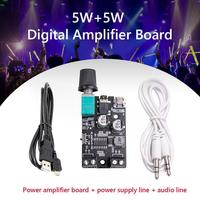 Digital Amplifier Board 5W+5W Dual Channel Amplifier Module DC 5V with Volume Control Sound System for Speaker Sound System DIY