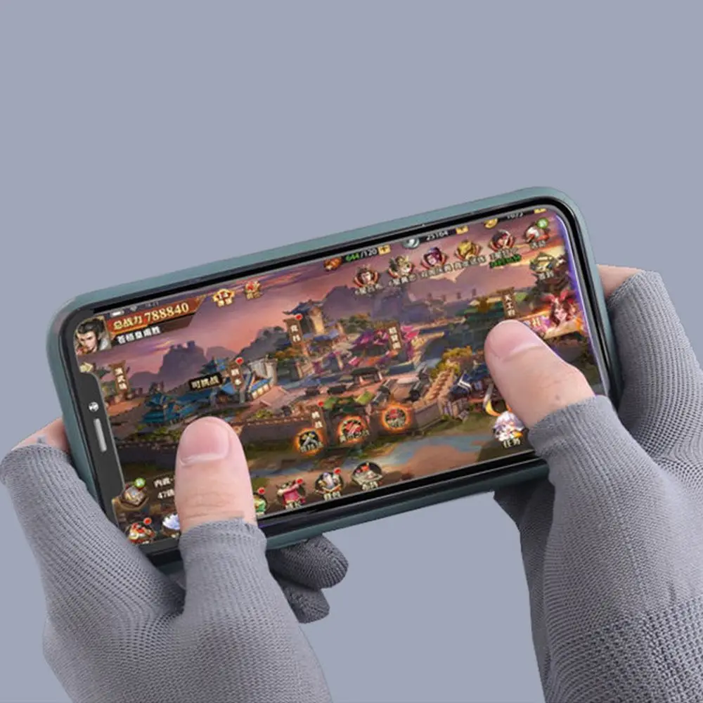 Fingerless Windproof Tea Picking Gloves Sun Protection Anti-skid Mittens Touch Screen Gloves Show Two Fingers Men Nylon Gloves