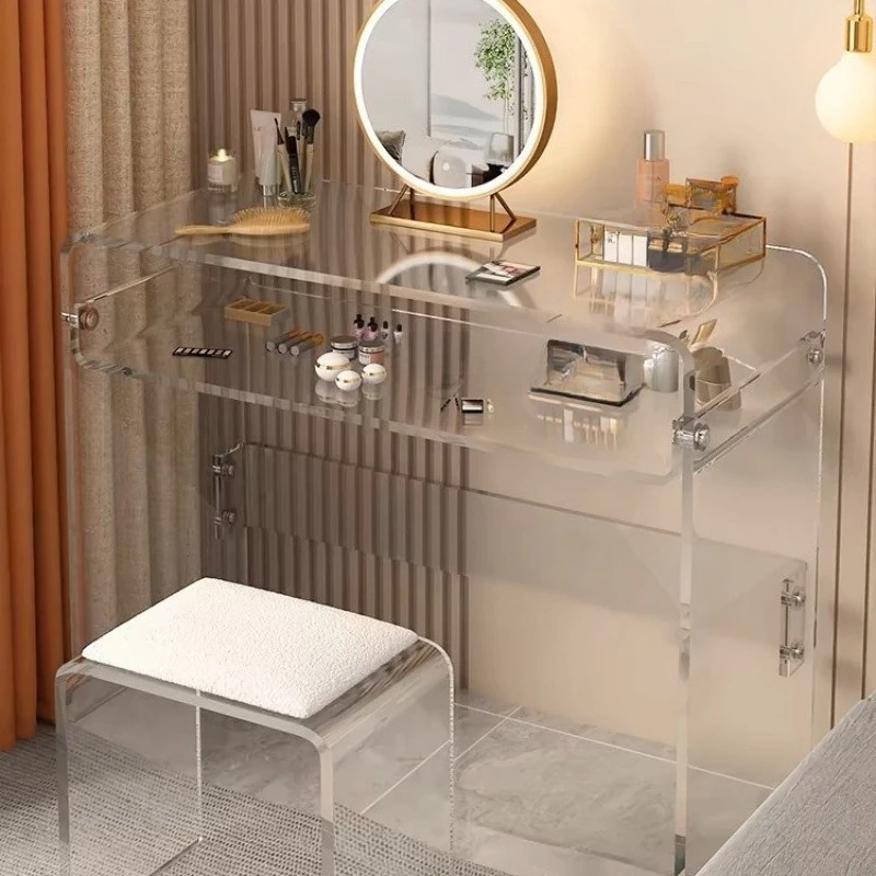 

Simple Acrylic Desk Nordic Creative Dresser Small Table Transparent