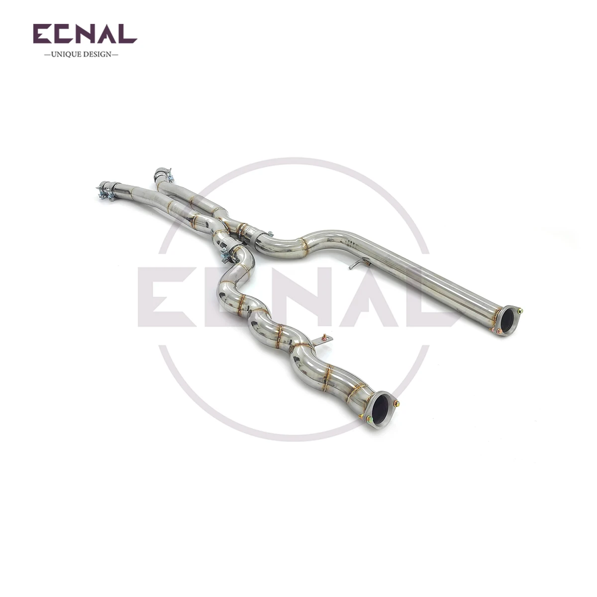 Ecnal Exhaust Mid Pipe for BMW G87 M2 S58 3.0T Equal Length 76mm/3inches Middle-pipe Car Sport Exhaust System
