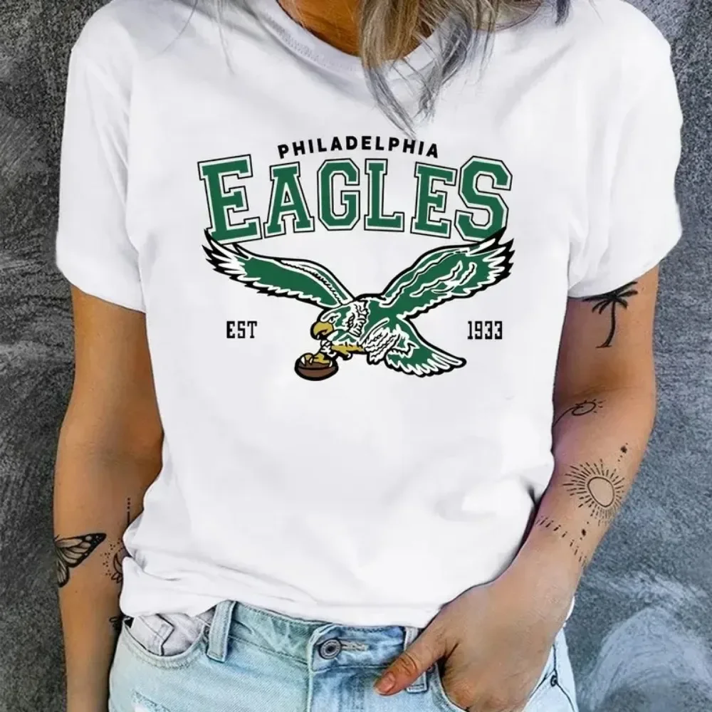 American Summer Women Cotton T Shirt Philadelphia City Short Sleeve Tee Shirt Free Shipping Eagles Rugby Clothes