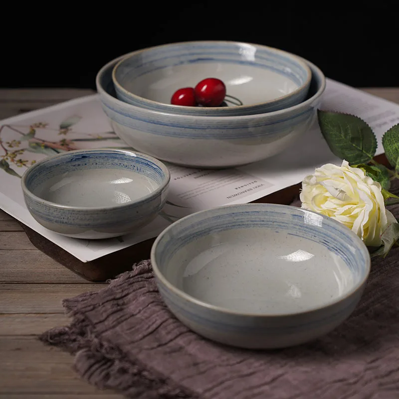 Nordic Style Ins Tableware Vegetables Bowl Hand-painted Thickened Noodles Soup Bowl Tableware