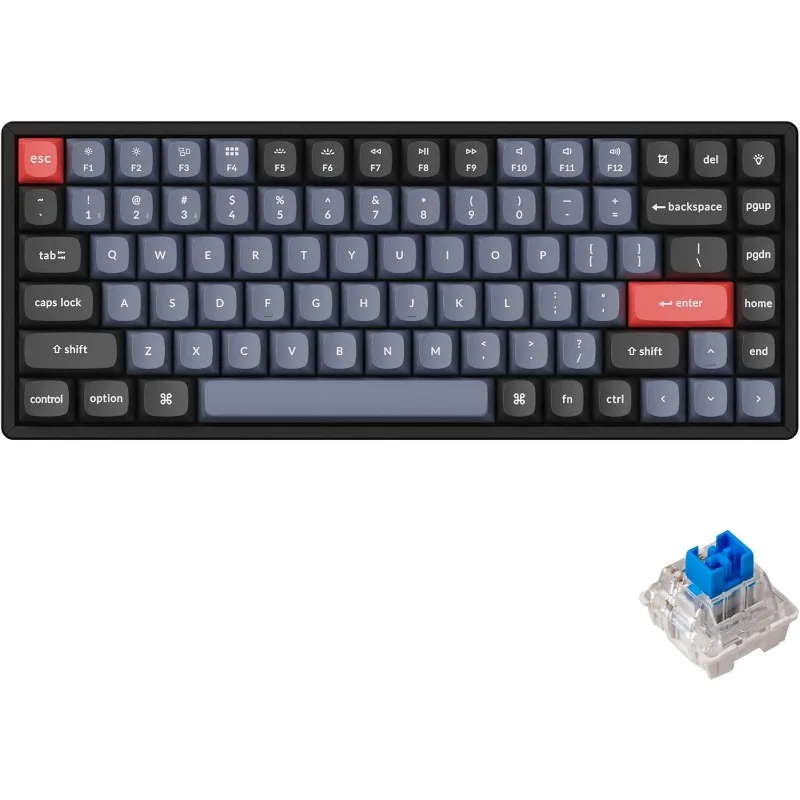 Wireless & Wired RGB Custom Mechanical Keyboard with Hot-swappable K Pro Blue Switch, QMK/VIA Programmable Macro