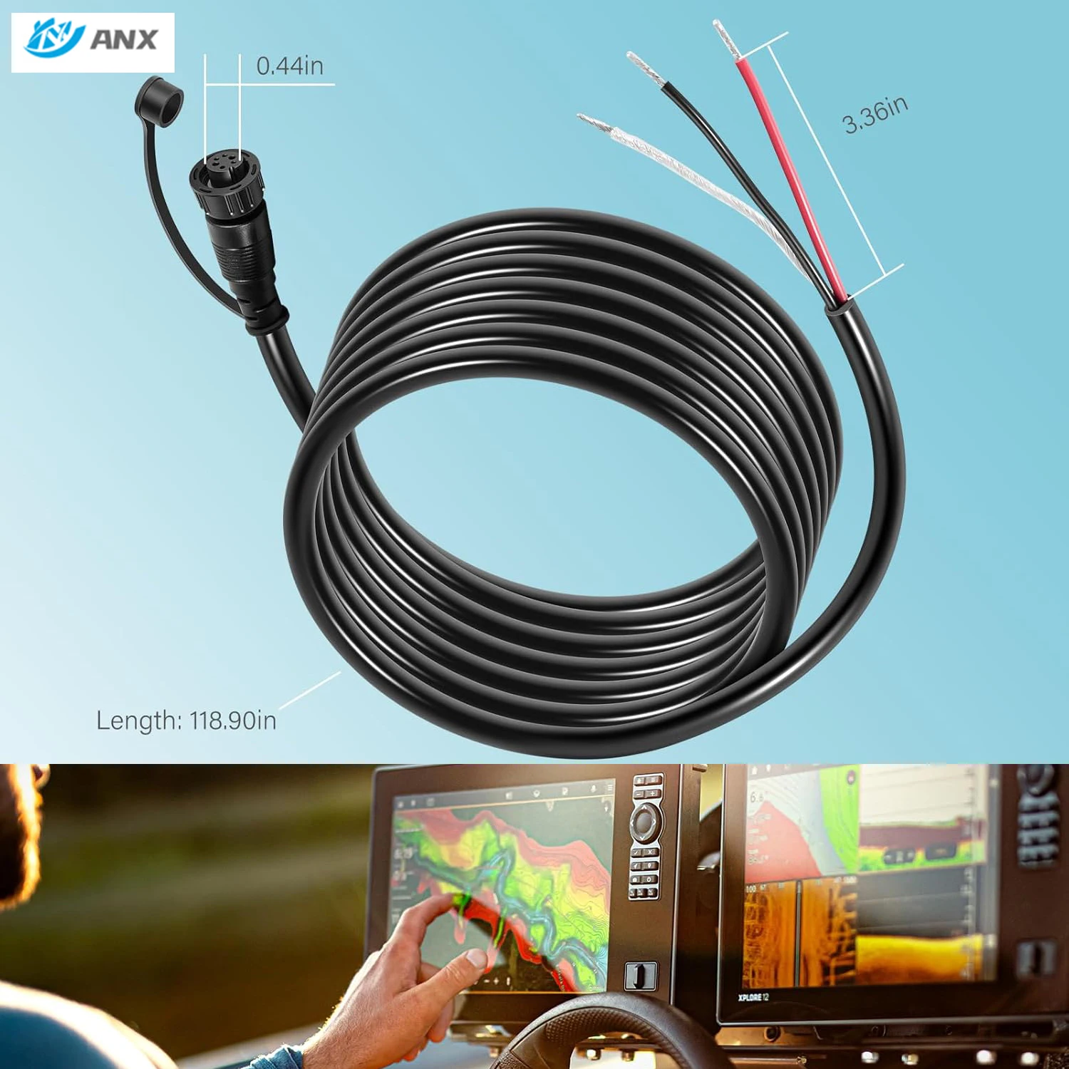 pc13-power-cable-for-humminbird-apex-xplore-fishfinder-mega-live-imaging-and-mega-live-imaging-targetlock-720110-1-10-feet