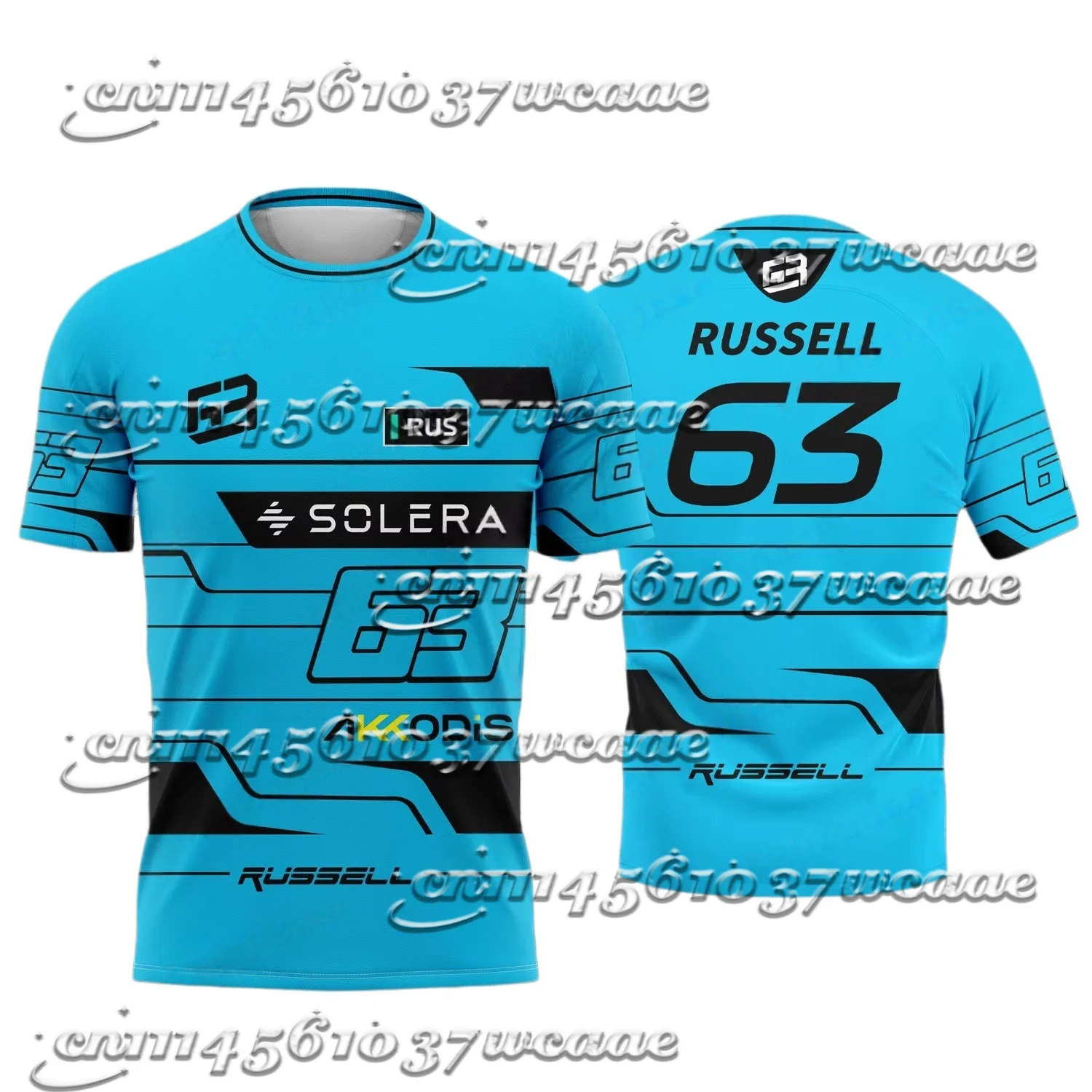 2026 New Racing Car #63 Driver George Russell Fan T-Shirt, Summer Casual Short-Sleeve FamilyMatching