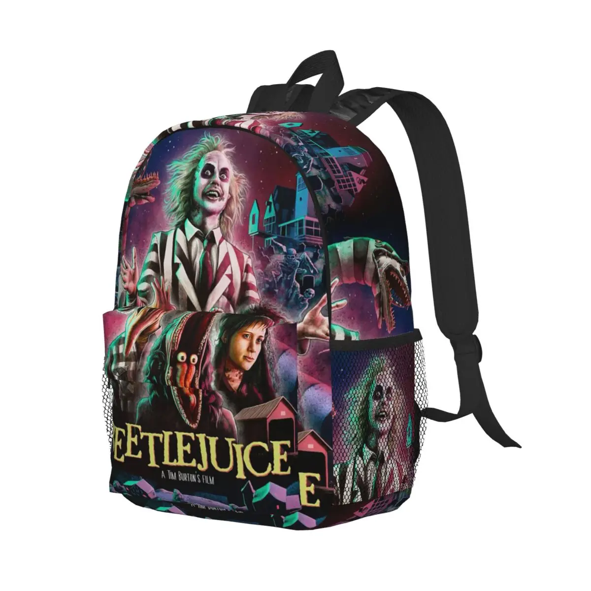 

B-Beetlejuice-S Backpack Student Boys Girls BookBag Kids School Bag Laptop Shoulder Bags for Men Women