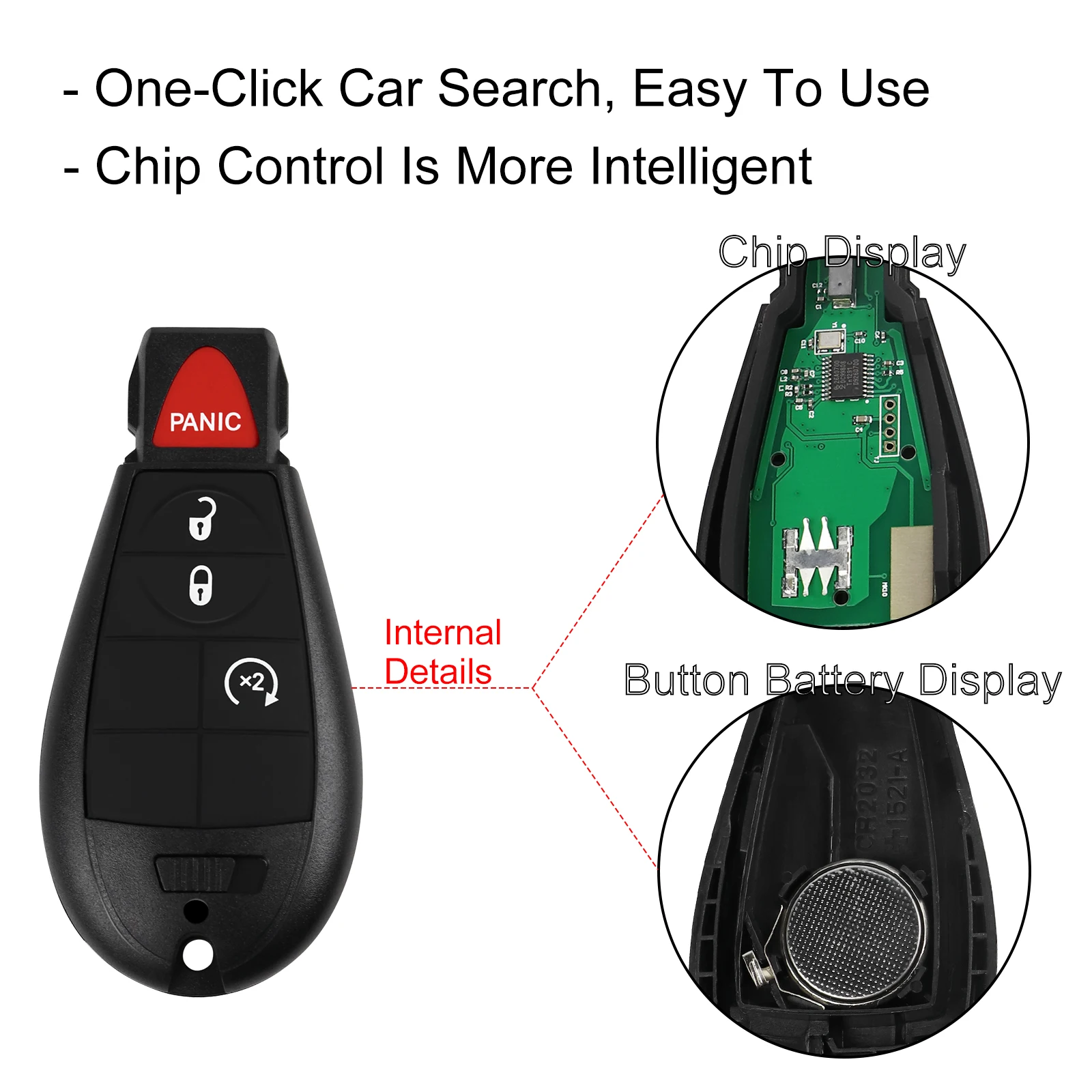 Flypig 2 pçs 4 botão de partida inteligente remoto chave do carro 433mhz fob para dodge ram 1500 2500 magnum durango para chrysler town & country