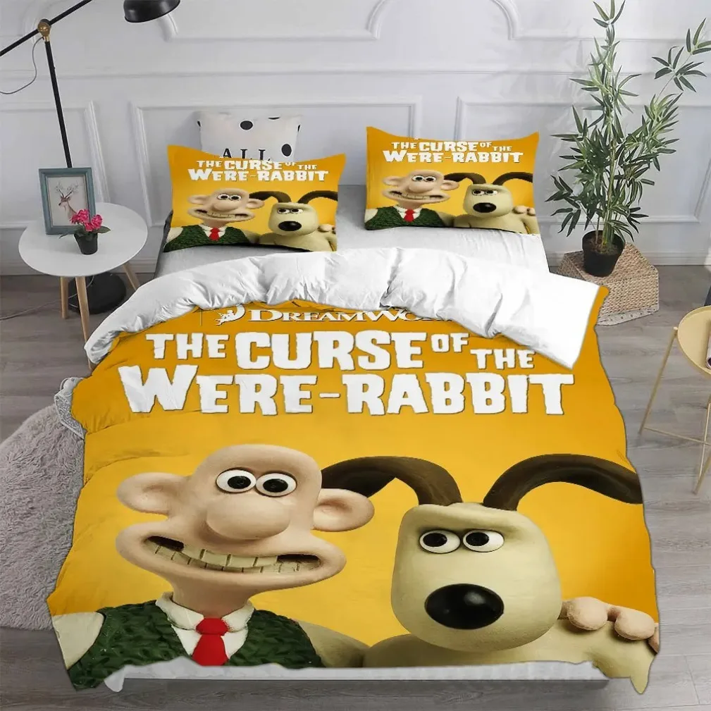 wallace and gromit dog Cartoon movie Poster Duvet Cover Sets, Wallace & Gromit Bedding Sets Kids Adult Size