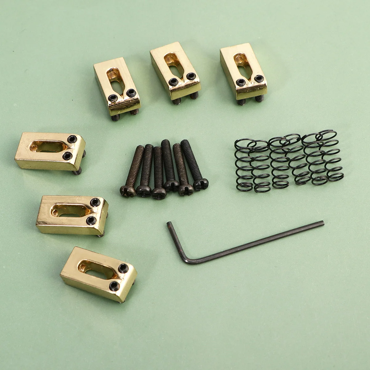 

6Pcs Electric Guitar Tremolo Bridge Saddles Metal Replacement Set Rollers Prevent String Breakage Improve Sustain