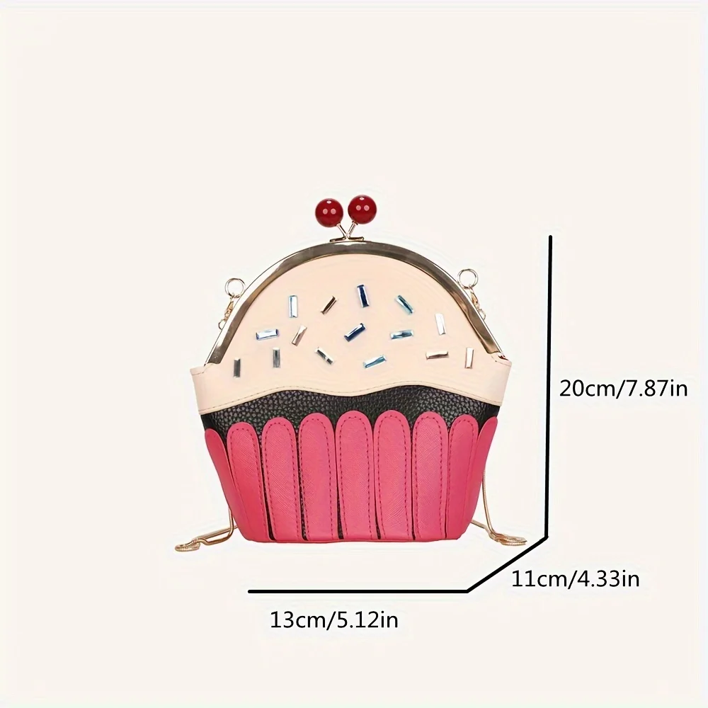 

Paper cup-shaped ladies' cross-body bag, cute chain shoulder strap wallet, PU leather