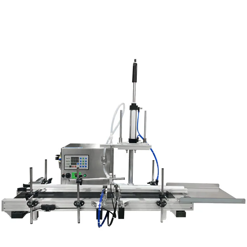 Automatic single-head line belt type conveyor belt filling machine small desk-top liquid quantitative filling and filling machin