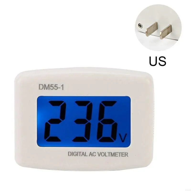 652F DM55-1 Voltage Test Monitor Plug into Outlet Volt Meter LCD Digital Display AC 80-300V Voltage Meter Plug Volt Meter