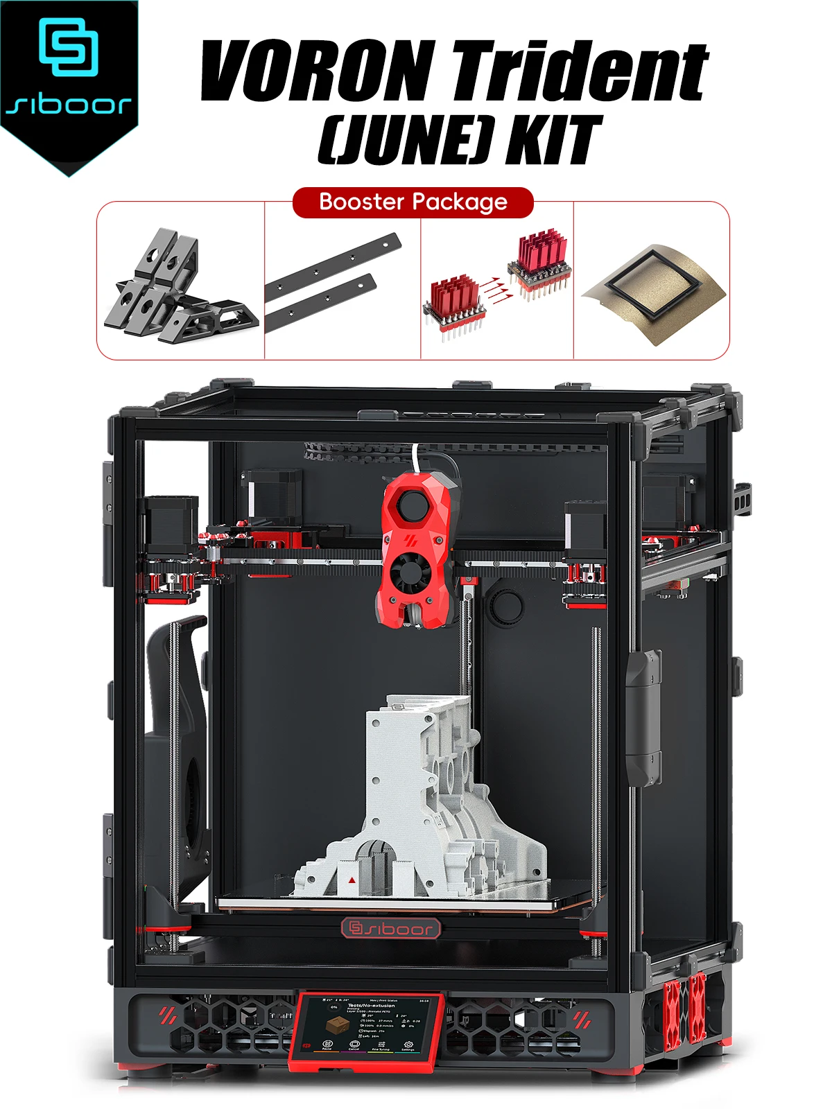 

SIBOOR Voron Trident [June] Металлическая конструкция с ЧПУ 4AWD CoreXY 3D-принтер и все направляющие Siboor Наборы 3D-принтеров DIY